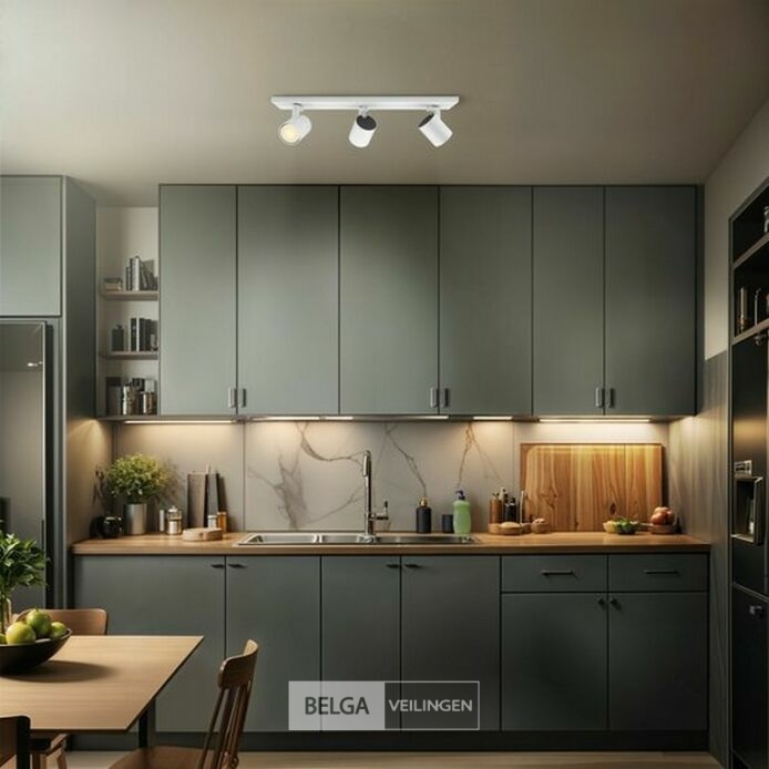 Philips Runner opbouwspot - 3xGU10 - wit – foto 4 – kavel bij Belga Veilingen, Bree