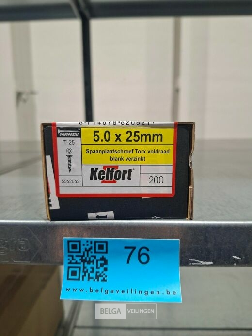 Kelfort spaanplaatschroef 5x25 torx - voldraad 200st – foto 4 – kavel bij Belga Veilingen, Bree