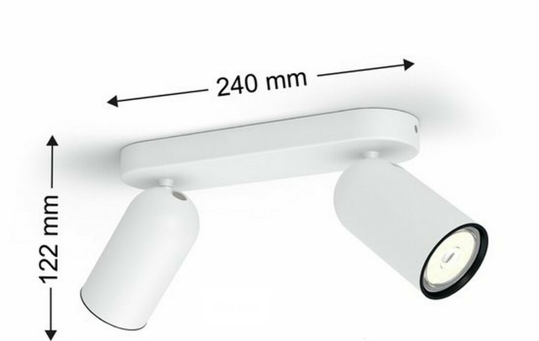 Philips Pongee opbouwspot - 2-lichts - wit – foto 3 – kavel bij Belga Veilingen, Bree