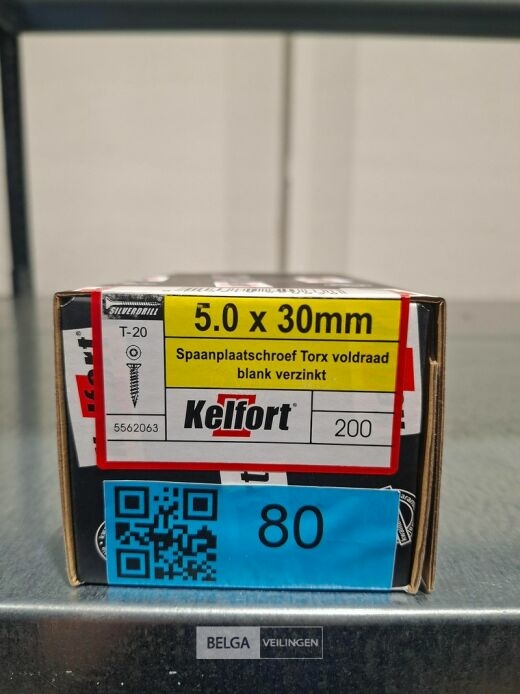 Kelfort spaanplaatschroef 5x30 torx - voldraad 200st – foto 2 – kavel bij Belga Veilingen, Bree