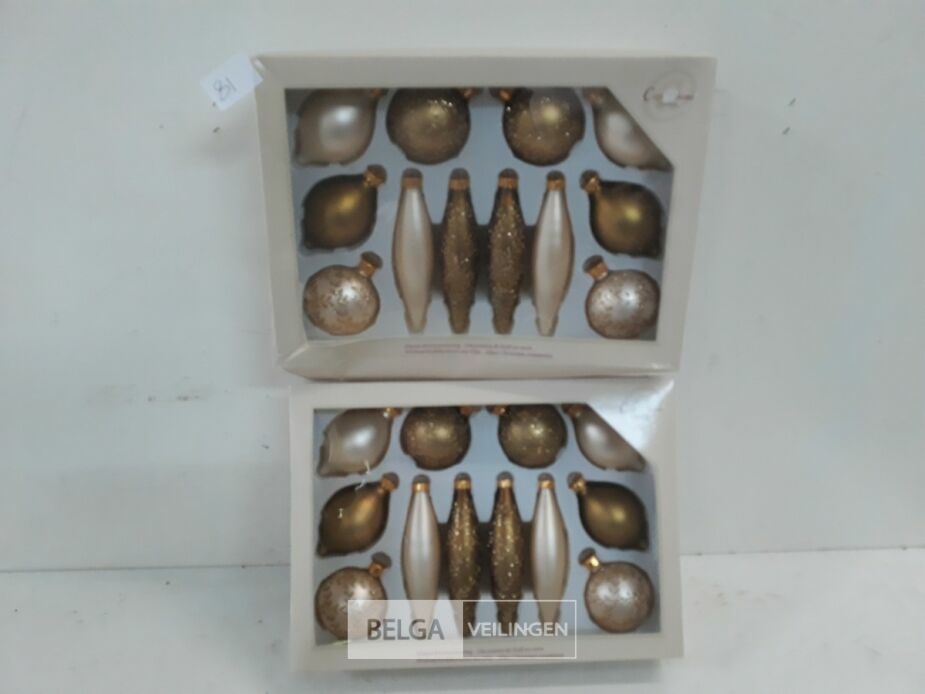 2 x Kerstballen glas mix 12 stuks – foto 2 – kavel bij Belga Veilingen, Oudsbergen
