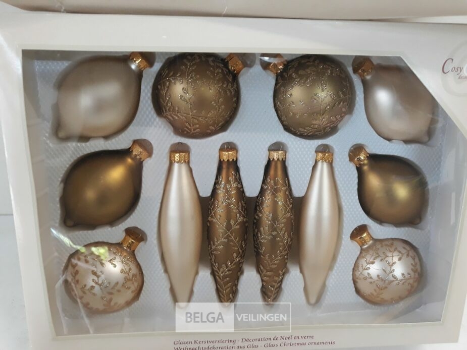 2 x Kerstballen glas mix 12 stuks – foto 3 – kavel bij Belga Veilingen, Oudsbergen