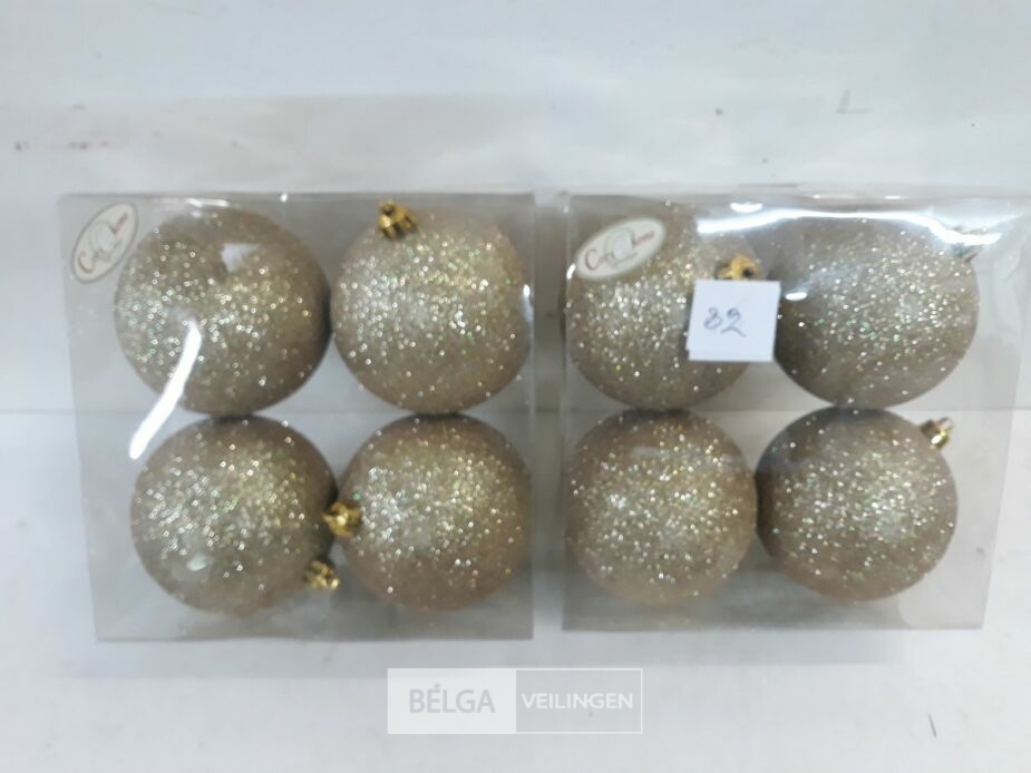 2 x Kerstballen pvc 4 stuks goud glitter – foto 2 – kavel bij Belga Veilingen, Oudsbergen