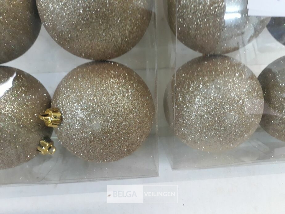 2 x Kerstballen pvc 4 stuks goud glitter – foto 3 – kavel bij Belga Veilingen, Oudsbergen