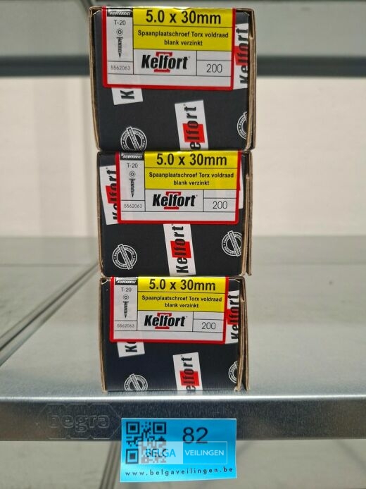 Kelfort spaanplaatschroef 5x30 torx - voldraad 3x 200st – foto 4 – kavel bij Belga Veilingen, Bree