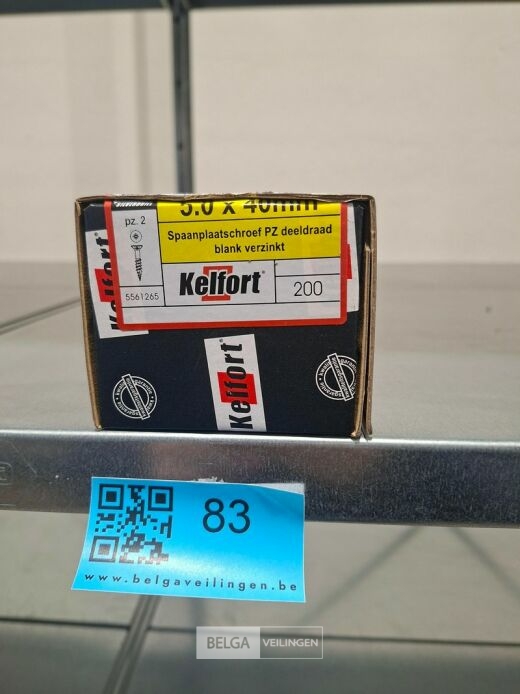 Kelfort spaanplaatschroef 5x40 PZ-2 - voldraad 200st – foto 3 – kavel bij Belga Veilingen, Bree