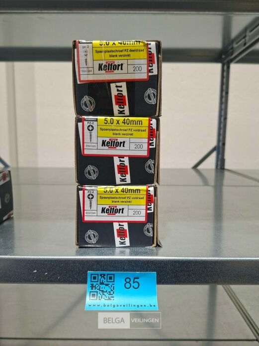 Kelfort spaanplaatschroef 5x40 PZ-2 - voldraad 3x 200st – foto 3 – kavel bij Belga Veilingen, Bree