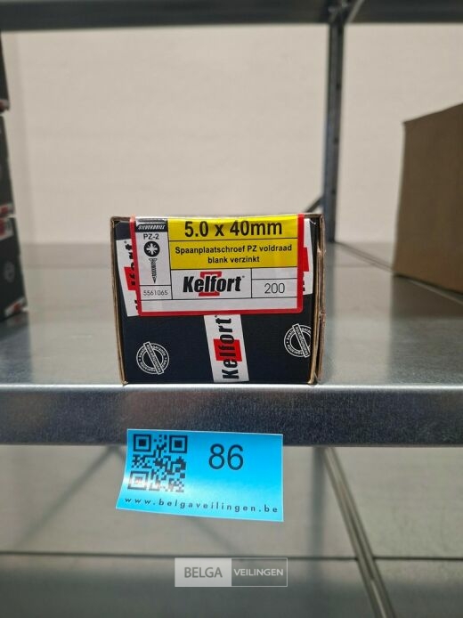 Kelfort spaanplaatschroef 5x40 PZ-2 - voldraad 10x 200st – foto 2 – kavel bij Belga Veilingen, Bree