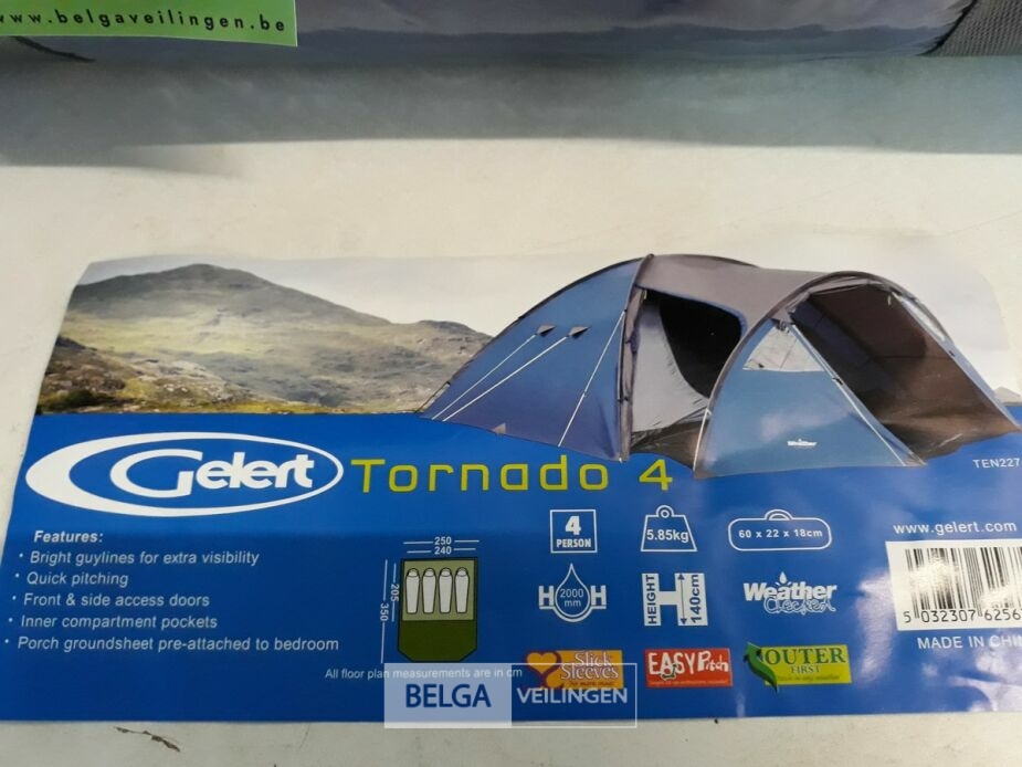 1 x Kampeertent 4 personen Gelert Tornado 4 – foto 3 – kavel bij Belga Veilingen, Oudsbergen
