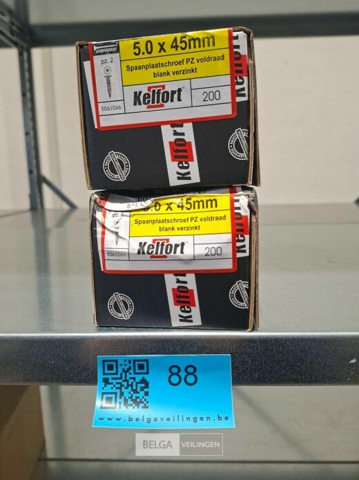 Kelfort spaanplaatschroef 5x45 PZ-2 - voldraad 2x 200st – foto 4 – kavel bij Belga Veilingen, Bree