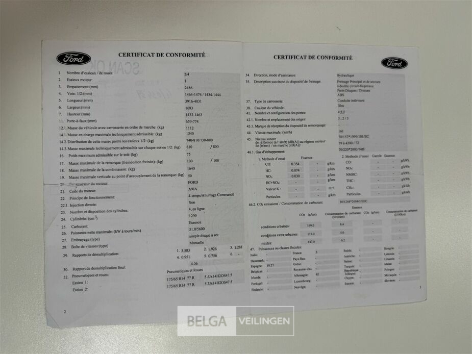 Personenwagen FORD Fiesta – foto 5 – kavel bij Belga Veilingen