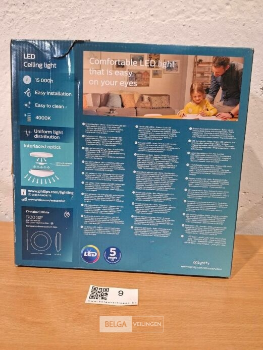 Philips plafondlamp led 1700 lumen 17W 4000K IP20 – foto 3 – kavel bij Belga Veilingen, Bree