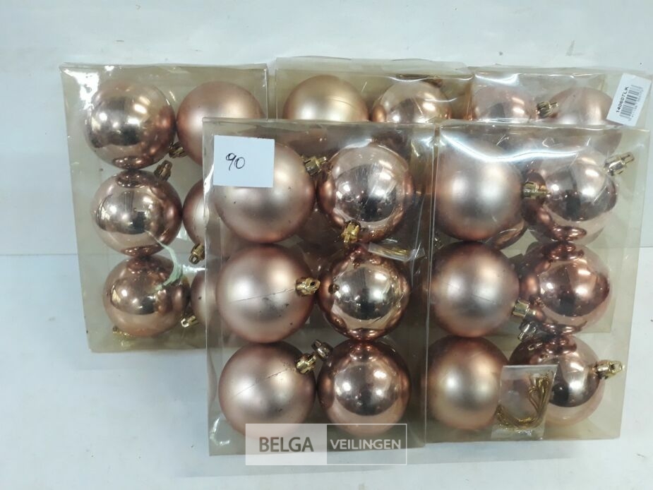 5 x Kerstballen pvc 6 stuks oud roze – foto 2 – kavel bij Belga Veilingen, Oudsbergen
