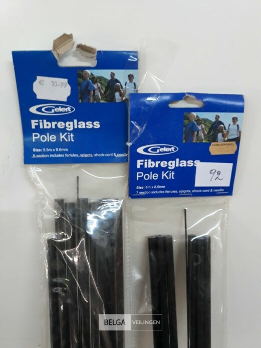2 x Tentstokken fiber 2 assorti – foto 3 – kavel bij Belga Veilingen, Oudsbergen