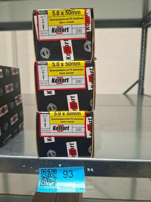 Kelfort spaanplaatschroef 5x50 PZ-2 - deeldraad 3x 200st – foto 3 – kavel bij Belga Veilingen, Bree