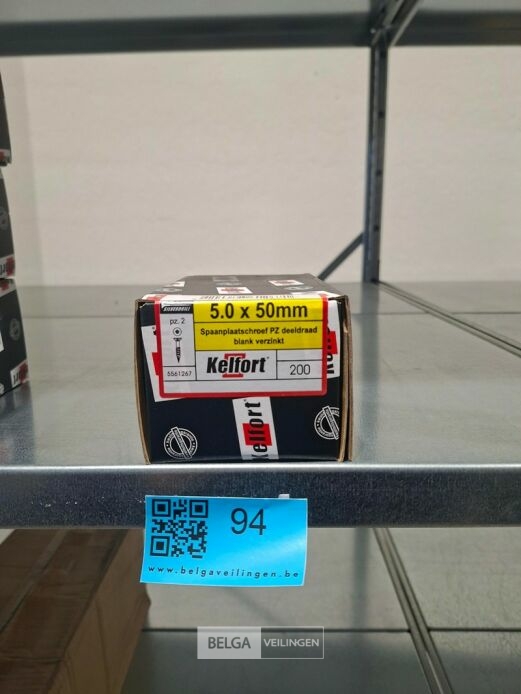 Kelfort spaanplaatschroef 5x45 PZ-2 - voldraad 10x 200st – foto 2 – kavel bij Belga Veilingen, Bree