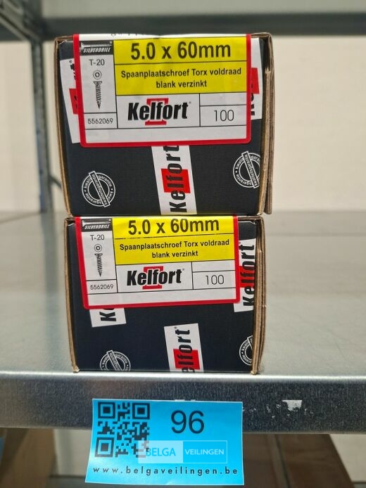 Kelfort spaanplaatschroef 5x60 torx - voldraad 2x 100st – foto 2 – kavel bij Belga Veilingen, Bree