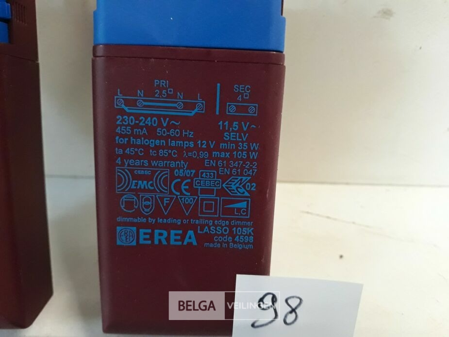 2 x Transfo 12V 35-105W – foto 3 – kavel bij Belga Veilingen, Oudsbergen