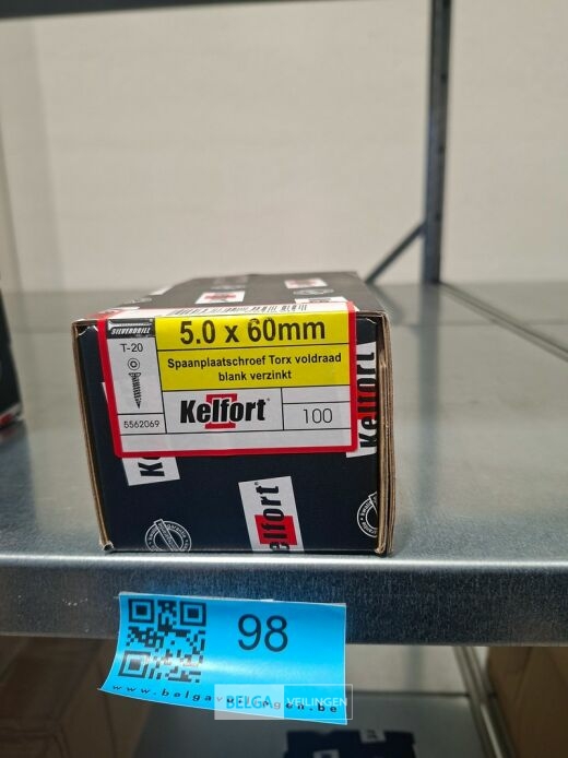 Kelfort spaanplaatschroef 5x60 torx - voldraad 10x 100st – foto 3 – kavel bij Belga Veilingen, Bree